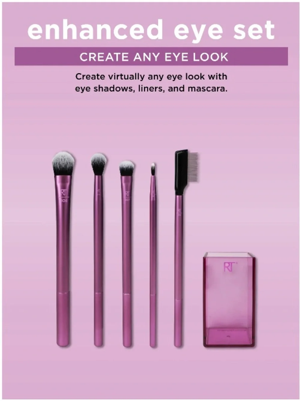 RT Real Techniques Enhanced Eye Set of 6-Eye Brush Set with Holder